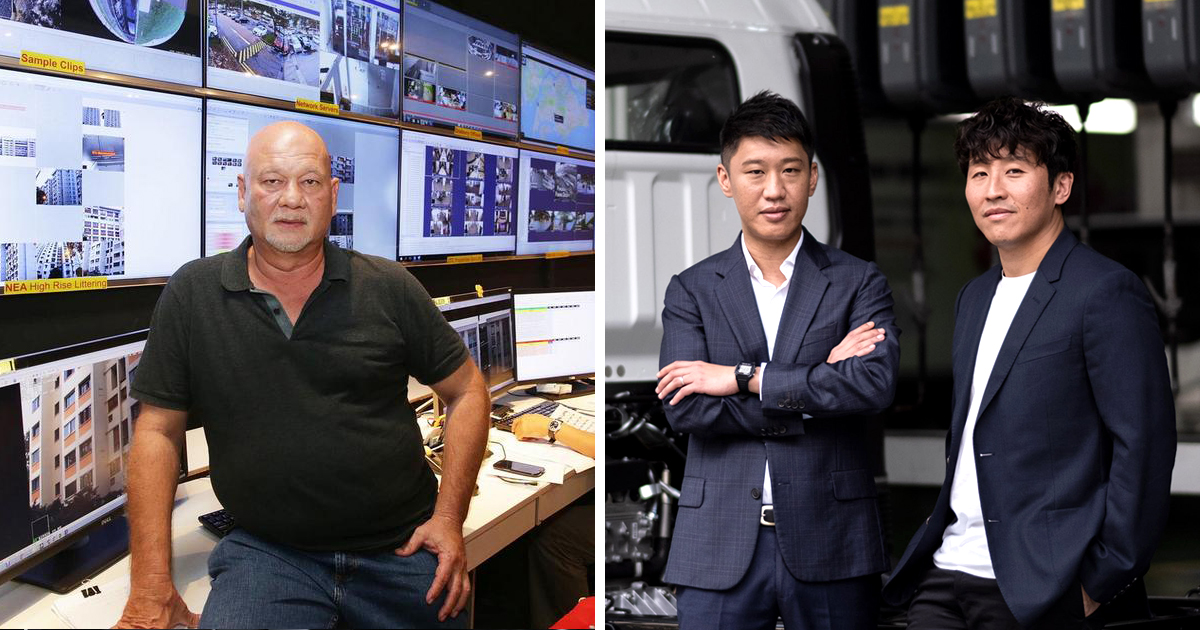 Oneberry Technologies founder Ken Pereira; brothers Arthur and Alex Chua of Goldbell Group. Photos courtesy of TODAY and Enterprise Singapore.